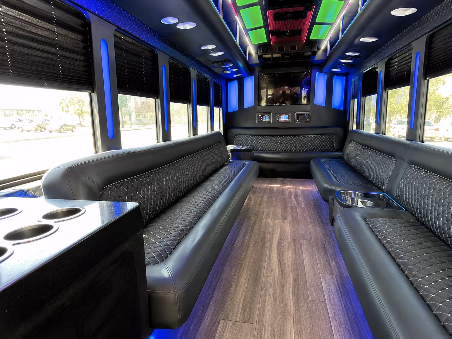 east honolulu 15 passenger party bus inside