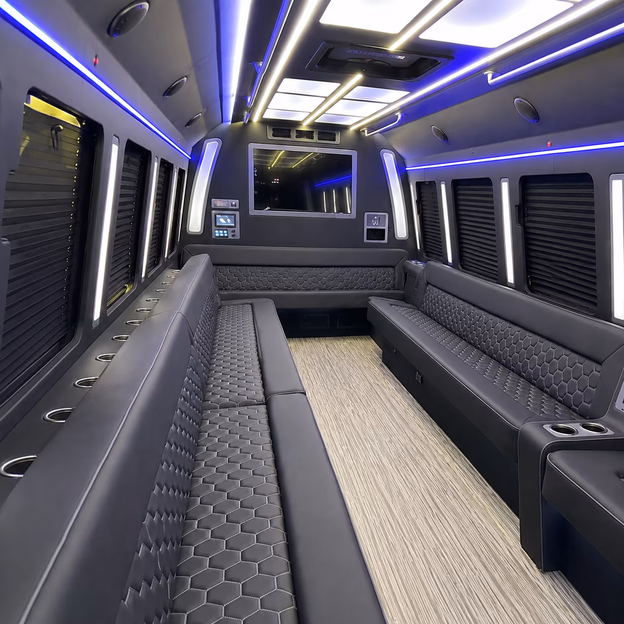 east honolulu 40 passenger party bus inside