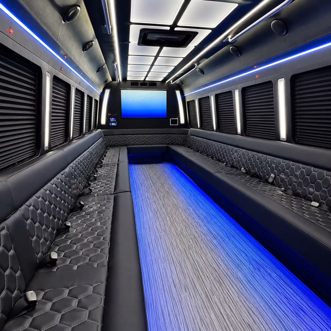 east honolulu 50 passenger party bus inside