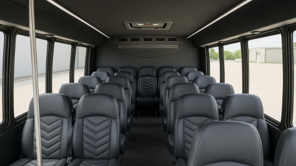 Interior of Charter Bus Company Waipahu's 28 Passenger Mini bus in Waipahu