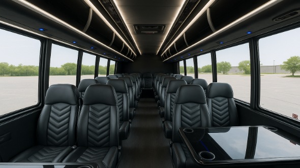 Interior of Charter Bus Company East Honolulu's 35 Passenger Minibus in East Honolulu