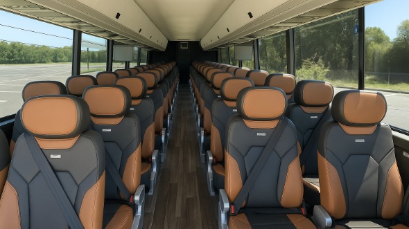 Interior of Charter Bus Company East Honolulu's 56 Passenger Charter Bus in East Honolulu