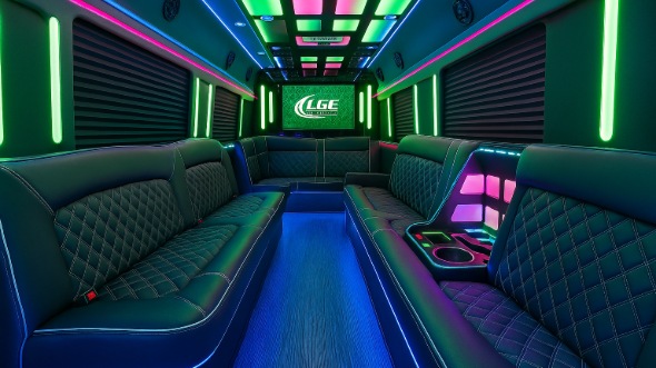 Interior of Charter Bus Company East Honolulu's Party Bus in East Honolulu