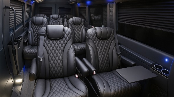 Interior of Charter Bus Company East Honolulu's Sprinter Van Rental With Driver in East Honolulu